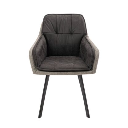 Scaun living S-167, material textil, gri - imagine 5