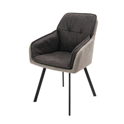 Scaun living S-167, material textil, gri