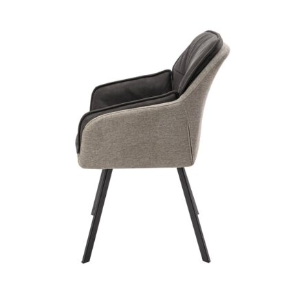 Scaun living S-167, material textil, gri - imagine 4