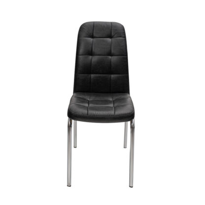 Scaun S-02 Ross, Negru, Piele ecologica, Metal cromat - imagine 4