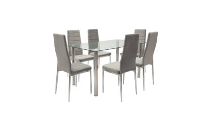 Set masa sticla MB-74 cu 6 scaune S-152 gri - imagine 2