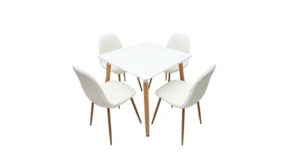 Set masa sticla MB-76 cu 4 scaune S-158 alb - imagine 2