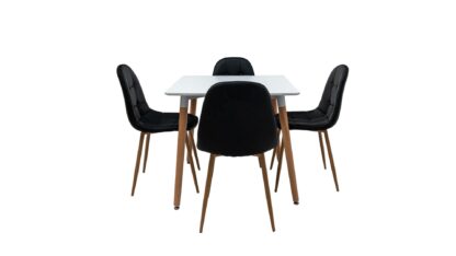 Set masa sticla MB-76 cu 4 scaune S-159 negru - imagine 4