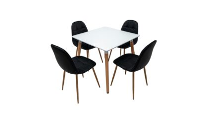 Set masa sticla MB-76 cu 4 scaune S-159 negru - imagine 2