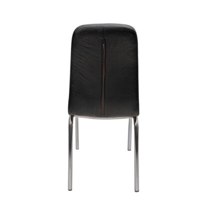 Scaun S-02 Ross, Negru, Piele ecologica, Metal cromat - imagine 5