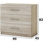 Set Dormitor Beta, Sonoma, Dulap 120 cm, Pat 160x200 cm, 2 noptiere, comoda - imagine 8