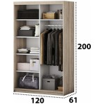 Set Dormitor Beta, Sonoma, Dulap 120 cm, Pat 160x200 cm, 2 noptiere, comoda - imagine 5