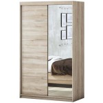 Set Dormitor Beta, Sonoma, Dulap 120 cm, Pat 160x200 cm, 2 noptiere, comoda - imagine 6