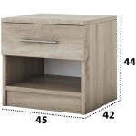 Set Dormitor Beta, Sonoma, Dulap 120 cm, Pat 160x200 cm, 2 noptiere, comoda - imagine 9