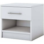 Set Dormitor Beta,  Alb, Dulap 183 cm, Pat 160x200 cm, 2 noptiere, comoda - imagine 9