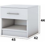 Set Dormitor Beta,  Alb, Dulap 183 cm, Pat 160x200 cm, 2 noptiere, comoda - imagine 10