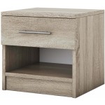 Set Dormitor Beta, Sonoma, Dulap 120 cm, Pat 160x200 cm, 2 noptiere, comoda - imagine 10