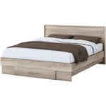 Set Dormitor Beta, Sonoma, Dulap 120 cm, Pat 160x200 cm, 2 noptiere, comoda - imagine 3