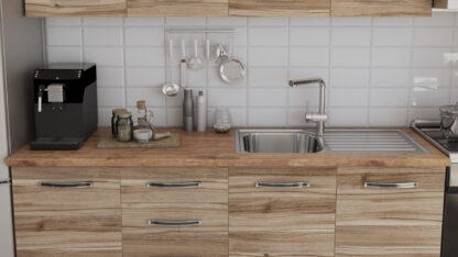 Bucatarie Alfa cu blat termic fara vitrina, 240x210x60 cm, lyon - imagine 2