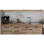 Bucatarie Alfa cu blat termic si vitrina, 240x210x60 cm, lyon - imagine 2