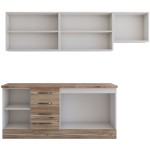 Bucatarie Alfa cu blat termic si vitrina, 240x210x60 cm, lyon - imagine 5