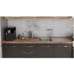 Bucatarie Alfa cu blat termic si vitrina, 240x210x60 cm, wenge/lyon - imagine 3