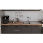 Bucatarie Alfa cu blat termic fara vitrina, 240x210x60 cm, wenge - imagine 2