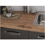 Bucatarie Alfa cu blat termic fara vitrina, 240x210x60 cm, wenge - imagine 3