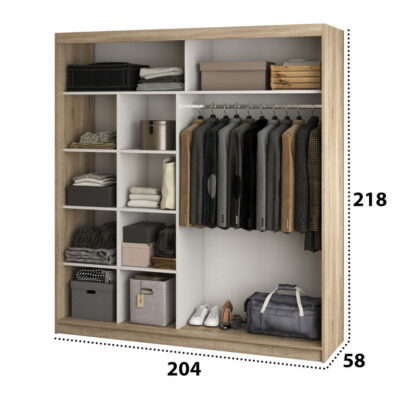 Dressing Radu cu print, Sonoma, 204x218x58 cm, PAL, Usi culisante - imagine 2