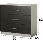 Pat Beta cu noptiere si comoda, 140x200 cm, alb/wenge - imagine 7
