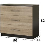 Pat Beta cu noptiere si comoda, 140x200 cm, wenge/sonoma - imagine 6