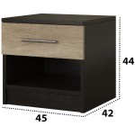 Pat Beta cu noptiere si comoda, 140x200 cm, wenge/sonoma - imagine 7