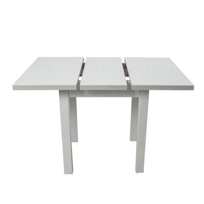 Masa living Max7 B, bialy, extensibila 80/110x80x76 cm, lemn masiv de fag/pal - imagine 3