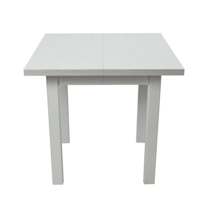 Masa living Max7 B, bialy, extensibila 80/110x80x76 cm, lemn masiv de fag/pal
