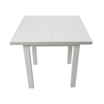 Masa living Max7 B, bialy, extensibila 80/110x80x76 cm, lemn masiv de fag/pal - imagine 5