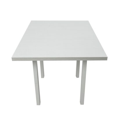 Masa living Max7 B, bialy, extensibila 80/110x80x76 cm, lemn masiv de fag/pal - imagine 8