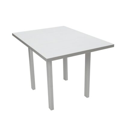 Masa living Max7 B, bialy, extensibila 80/110x80x76 cm, lemn masiv de fag/pal - imagine 9