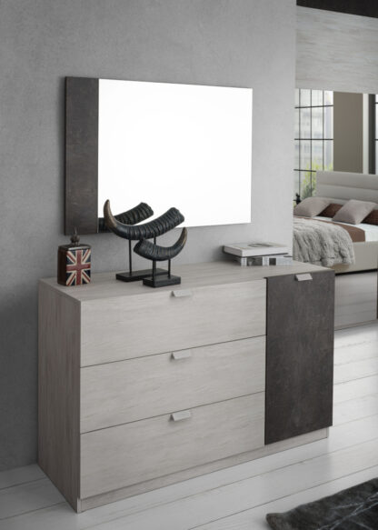 Set dormitor URBAN, ulm/maro, pat 180x200 cm, dulap, comoda, 2 noptiere - imagine 3