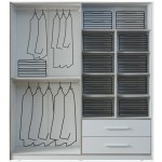 Dulap Bergama, alb/ulm, 187x206.5x52 cm, 4 usi, 2 sertare - imagine 2