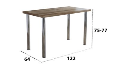 Masa bucatarie Elite, Nuc Lyon, 122x64x75 cm, PAL - imagine 2