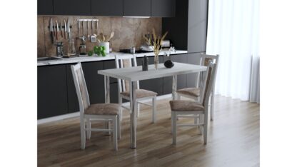 Masa bucatarie Elite, Alb murdar, 122x64x75 cm, PAL - imagine 3