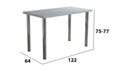 Masa bucatarie Elite, Alb murdar, 122x64x75 cm, PAL - imagine 2