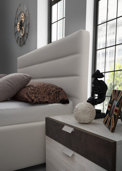 Set dormitor URBAN, ulm/maro, pat 180x200 cm, dulap, comoda, 2 noptiere - imagine 2