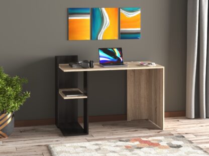 Birou Coral, sonoma / wenge, 122x56x75 cm