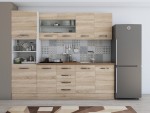 Bucatarie Alfa 240 cm, sonoma, blat termic nuc, corp inalt cuptor - imagine 3