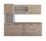 Bucatarie Alfa 240 cm, sonoma, blat termic nuc, corp inalt cuptor - imagine 4
