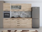 Bucatarie Alfa 240 cm, sonoma, blat termic nuc, corp inalt cuptor - imagine 2