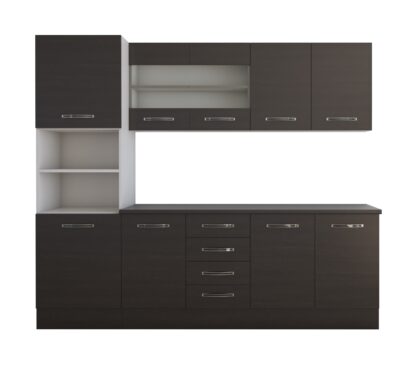 Bucatarie Alfa 240 cm, wenge, blat termic wenge, corp inalt cuptor - imagine 4