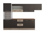 Bucatarie Alfa 300 cm, wenge / sonoma, blat termic nuc, corp inalt cuptor si corp hota - imagine 6
