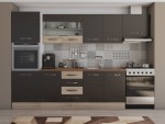 Bucatarie Alfa 300 cm, wenge / sonoma, blat termic nuc, corp inalt cuptor si corp hota - imagine 3