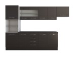 Bucatarie Alfa 300 cm, wenge, blat termic wenge, corp inalt cuptor si corp hota - imagine 6