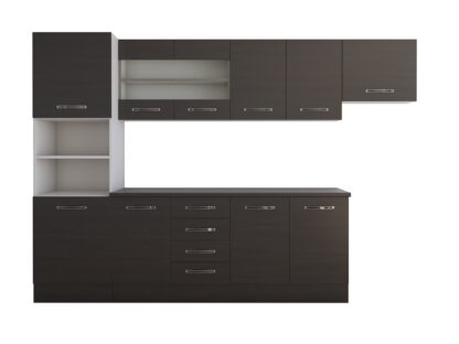 Bucatarie Alfa 300 cm, wenge, blat termic wenge, corp inalt cuptor si corp hota - imagine 6