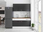 Bucatarie Sofia 140 cm, wenge / alb, blat termic nuc - imagine 2