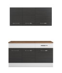 Bucatarie Sofia 140 cm, wenge / alb, blat termic nuc - imagine 5