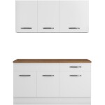 Bucatarie Sofia 140 cm, alb, blat termic nuc - imagine 5